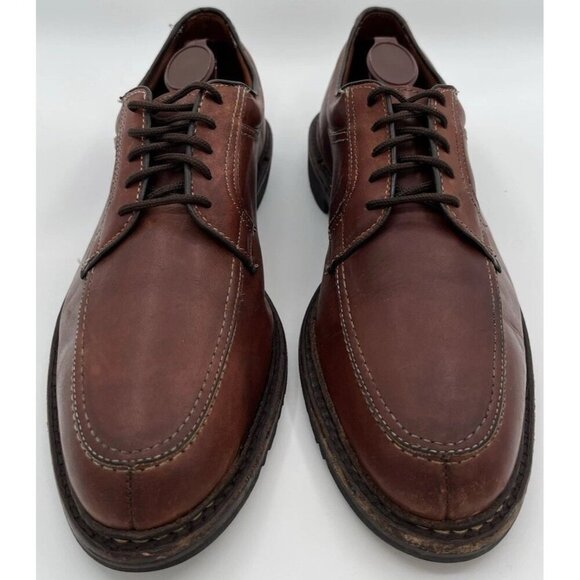 Allen Edmonds Mens Wilbert Oxford Shoes 11.5B Chili Split Toe Rubber Soles Brown - Picture 2 of 11